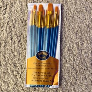 Blue and Gold Paint Brush Set